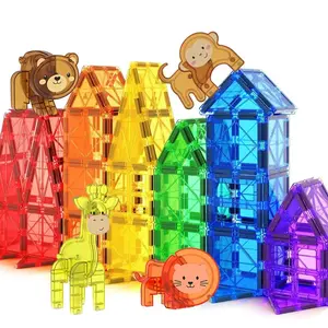 Magnetic Building Blocks, Magnetic Sheet Toys, Versatile Assembly Construction Toys, with Dinosaur Props, Suitable for Birthdays