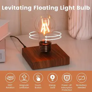 Magnetic Levitation Light Bulb – Floating LED Desk Lamp for Room Accessories, One Piece Style Gift, Graduation, Halloween, Christmas Decoration
