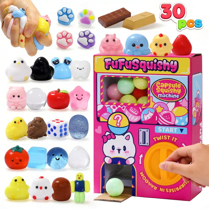 FUFUSQUISHY 30pcs Squishy Capsule Toy Machine squishy toys