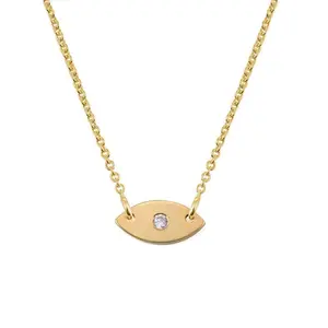 Stackable Evil Eye Necklace in 18K Gold Plating
