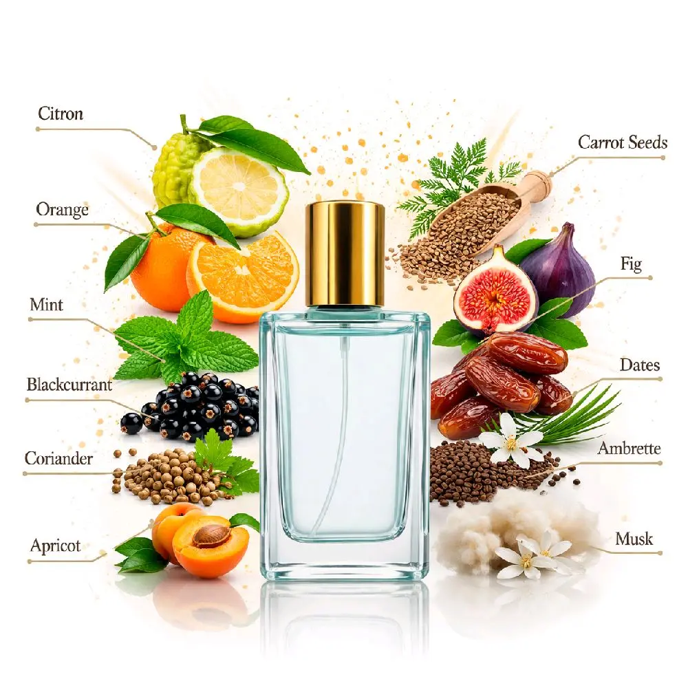 Azur Chill Unisex /  fresh citrus, fruity light musk , mint  clean ocean vibes oil base perfume 50 ml luxury spray