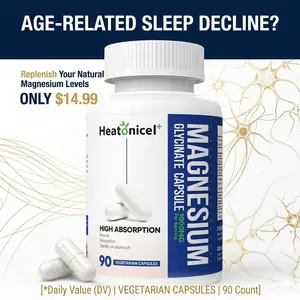 Heatonicel+ Advanced Magnesium Complex 1000mg - Specially Formulated for Age-Related Sleep Decline - Magnesium L-Threonate & Glycinate for Deep Sleep & Muscle Relief - 90 Veggie Capsules