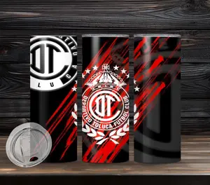 Deportivo Toluca Futbol Club 20 oz Skinny Straight Tumbler Mexicano Soccer Liga MX, Gifts for Futbol Lovers, Soccer Water Bottle, Fans Souvenir