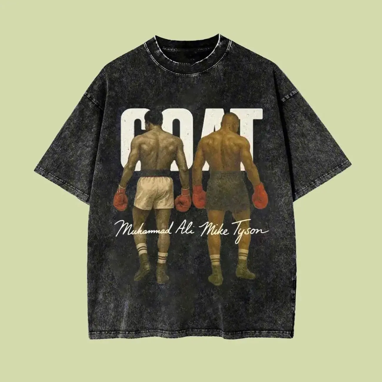 Muhammad Ali Mike Tyson GOAT graphic Shirt – Retro Boxing Legends Tee Signed Artwork, Vintage boxing wash shirt, Iron Mike Tee, UFC shirt, MMA tee, Sport shirt, Fighter shirt, gift for fan IXZ
