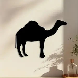 1pc 2D Flat Camel Metal Wall Art, 2D Flat Camel Statue Mural, Perfect for Living Room, Bedroom, Room Decor, Christmas Decor, Ideal Gift for Animal Lovers weird home decor