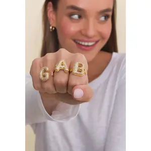 Ellie Cz Initial Ring