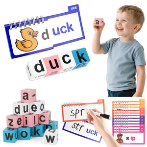 Phonics Flash Cards Learn to Read Spelling Reading, Alphabet Spelling Reading Flash Cards, Math Number Words Puzzle Montessori Early Learning Educational Gift Toys for 3 4 5 Year Old Kids