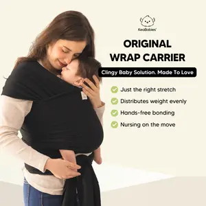 [Newborn Essential] KeaBabies Baby Wrap Carrier - End Back Pain & Soothe Fussy Babies - Perfect for Walks & Grocery Runs