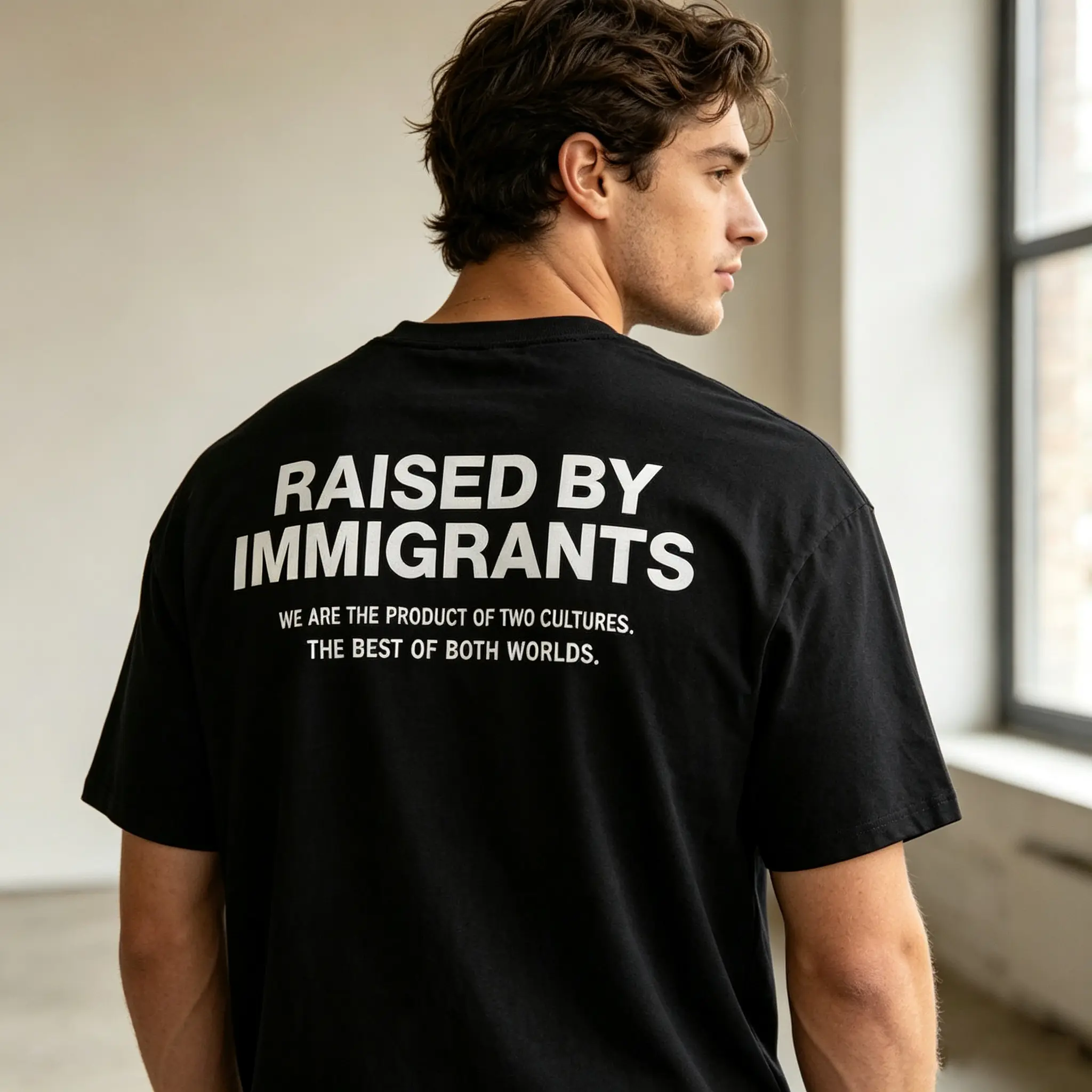 First-Generation Immigrant Cultural Identity Graphic Tee, Proud Heritage Quote Top, Casual Daily Sports Top for Immigrant Family Gifts