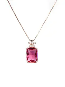 Luxurious S925 Silver Diamond Pendant Necklace, Fashion Necklace for Women, Rose Chain, Crystal Jewelry, Perfect for Daily Wear, Party, Gift Box Included