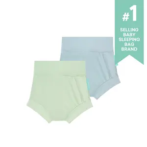 PurComfy 2-Pack SuperSoft Baby Bummies Short, Supersoft Bamboo Diaper Covers& Underwear, High Waist Bloomer Short Pants for Baby Boys Girls,