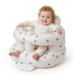 Inflatable Baby Seat for Babies 3-36 Months, Baby Chair with Fence & Built in Air Pump, Blow Up Floor Baby Seat with Back Support, Inflatable Baby Chair Sit Me Up for Home