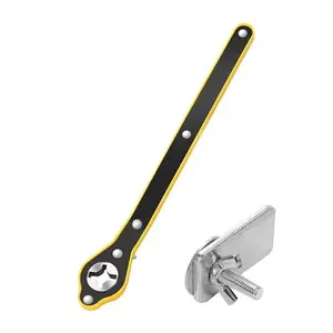 Heavy-Duty Ratchet Type Jack Spanner Wrench - Steel Construction, 1-Hand Use, Lift Speed Handle, Metal Surface Compatibility, Travel-Friendly Auto Tool for Motorcycle Use