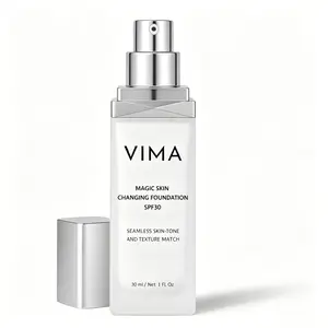 Vegan SPF30 Foundation, Color Changing Tone Adapting Liquid 1 fl oz - Lightweight, Long-Lasting Coverage, Fragrance-Free & Paraben-Free, Clean Makeup by Vima Serums Skin Repair Cosmetic Aroma