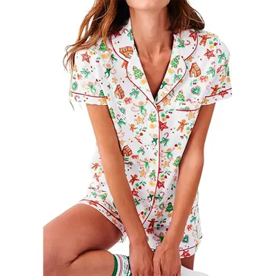 Crop Top Women's Pajama Short Sets Target GRAYSON THREADS - Main Image