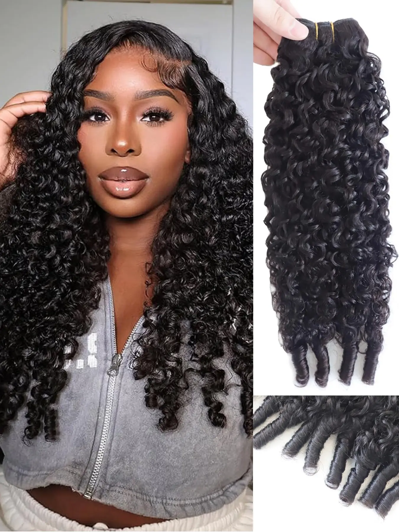 24 Inch Raw Virgin Human Hair Extensions Curly Bundles Sew In 24 Inch Water Wave Human Hair Bundle - 100% Unprocessed  main image 4