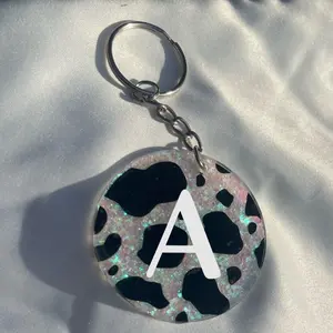 Custom Cow Print Keychain