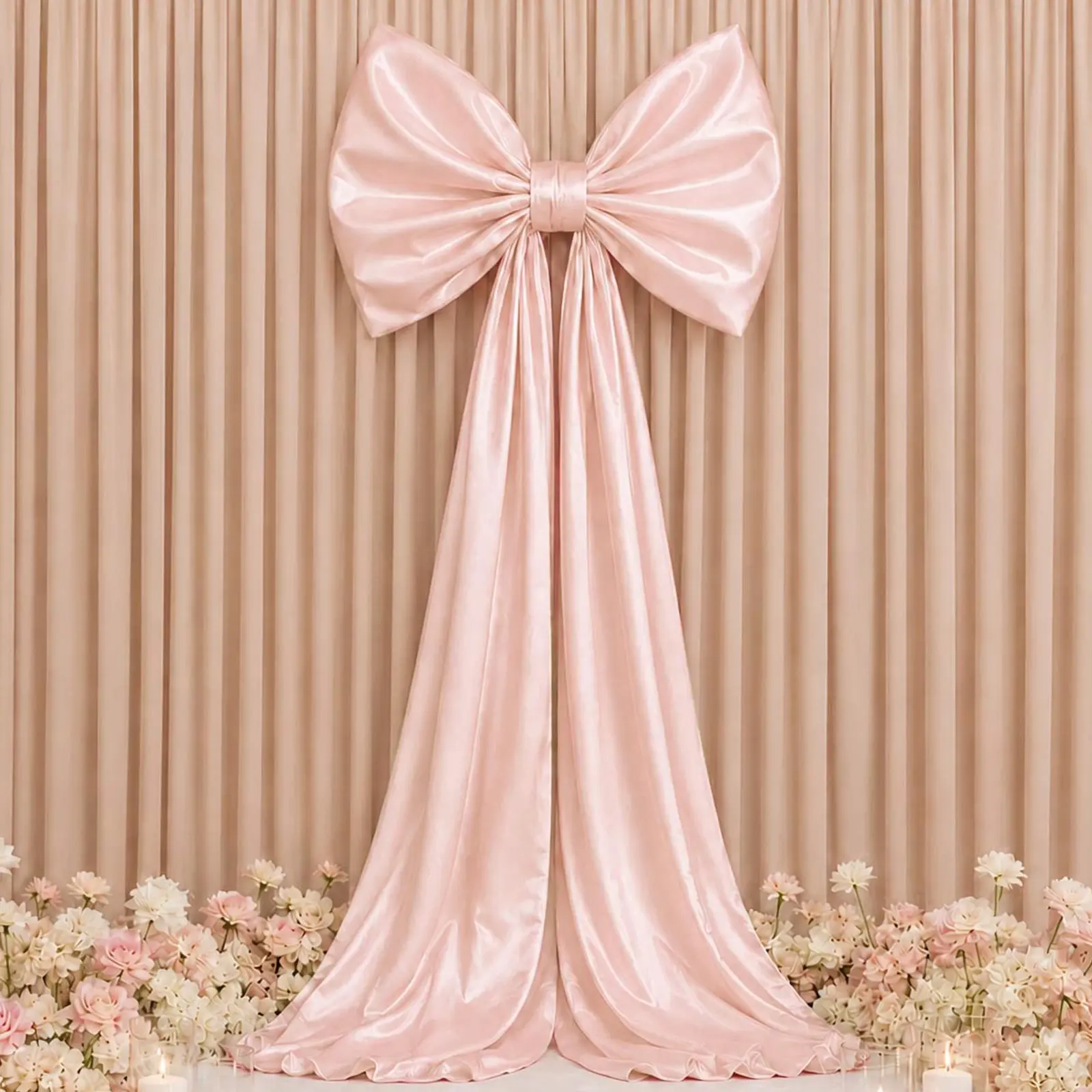 10ft Giant Satin Bow Backdrop Decor, Blush Pink – Weddings, Birthdays & Baby Showers