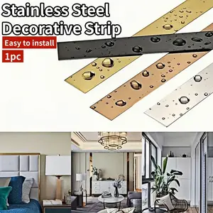 300x6cm Stainless Steel Decorative Strip Self-Adhesive Metal Decorative Strip Flat Strip Decorative Plate Titanium Decorative Strip Wall Hanging Decoration