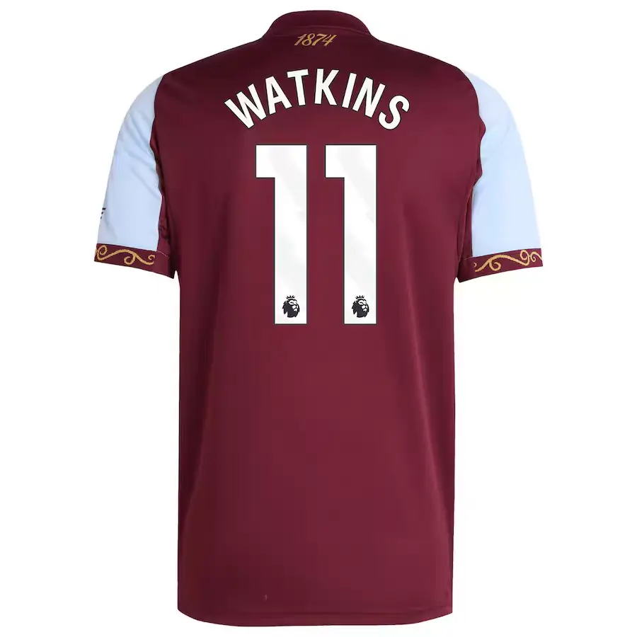 25/26 Aston Villa Home Fan Version Professional Sports Jersey - Machine Washable, No. 11 Watkins, No. 27 Rogers, Team Pride