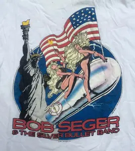 Vintage 1980s BOB SEGER 'Like A Rock' 1986 White Tour Concert T-SHIRT