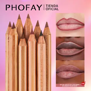 PHOFAY Nude Lipliner Kit - Long-Wear 12-Hour Matte Finish 12pcs Korea Lip Liner for Precise Lip Definition