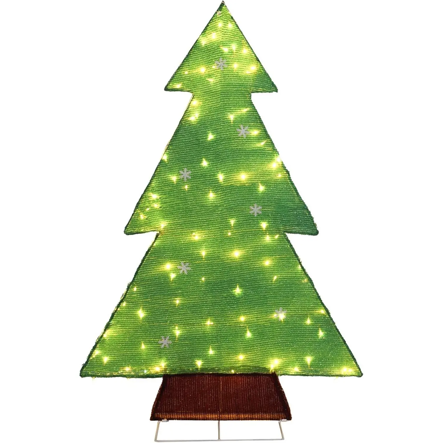4FT Lighted Christmas Tree Yard Decorations, Pre-lit Holiday Decor with 110 Warm White LED Lights for Xmas Outdoor Indoor Decor Lighted Holiday Displays
