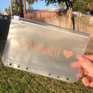 Custom a6 HEART vinyl zipper cash envelope | A6 sized envelope | Personalized vinyl envelope | Budgeting system