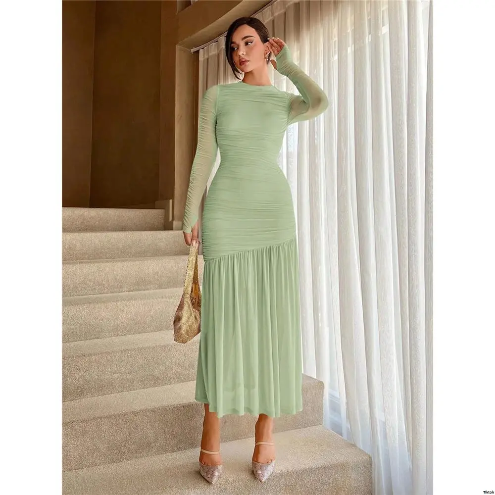 green cinched dress Emerald Allure Dress main image 0