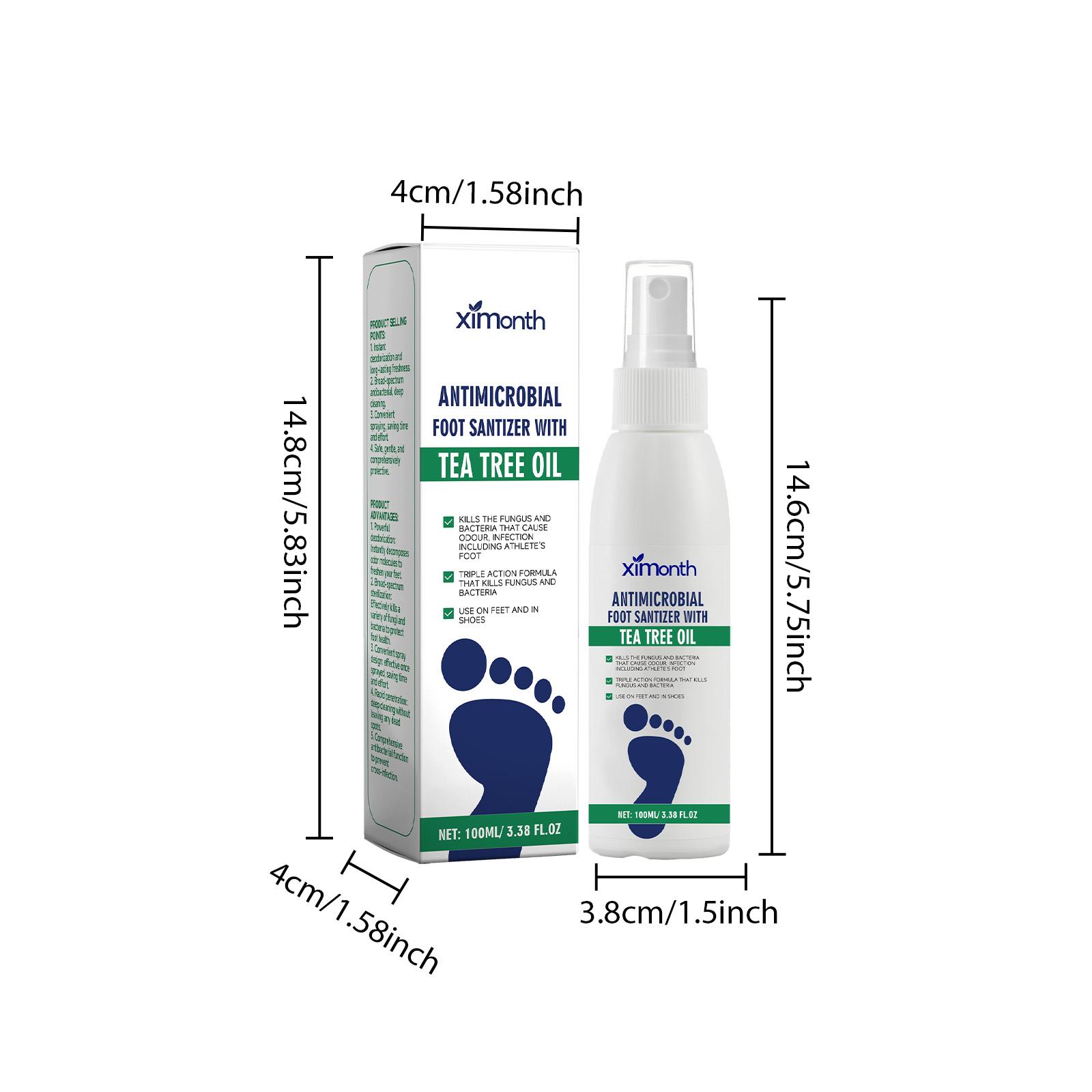 (3 bottles)Buy 1 Get 2 FreeTea Tree Oil Foot Spray - PlantarMoisturizing Deodorant for Odor Control & DryFeet Care, Natural Foot Sanitizer with Antifungal Properties,Ximonth Clear Foot Sanitizer Spray,for Foot & Shoe Freshness dry
