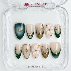 Younique Nails | 10PCS 100% Handmade Press-On Nails | Reusable Colorful Art acrylic stylish 3D