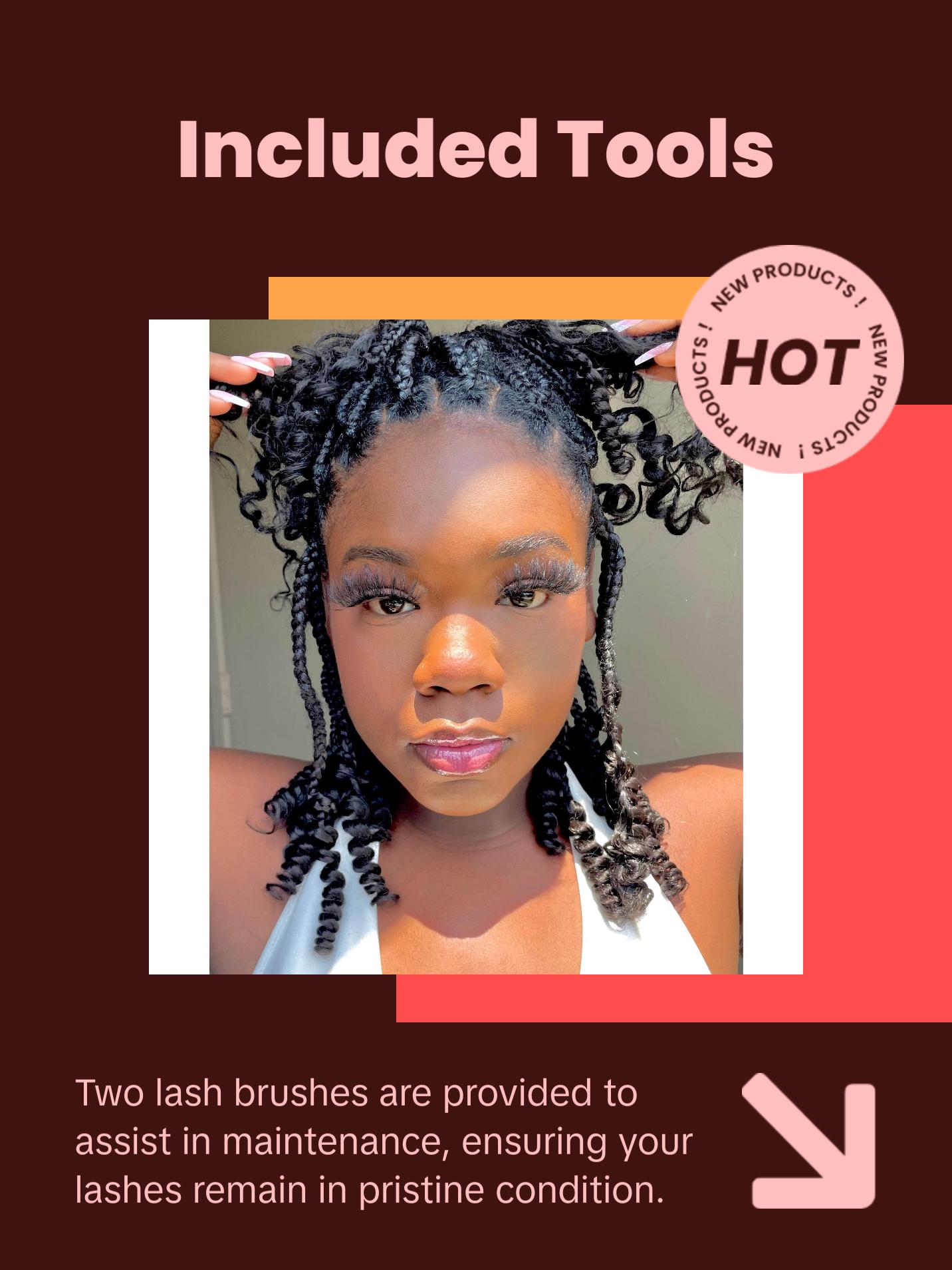 HER- Fluffy Mink EyeLash- Ideal for everyday wear Makeup Case Cosmetic