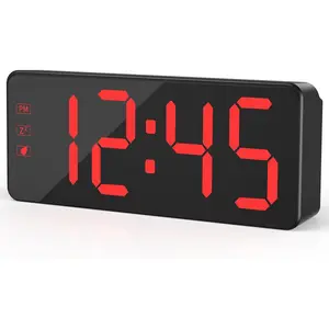 Digital  Clock with Backup  & 59" UL-Certified Charger - 3-Level Dimmer, Auto Night Mode, 2.4" Bold LED Display, Upgraded Buttons, Clock for Bedroom/Travel/Camping