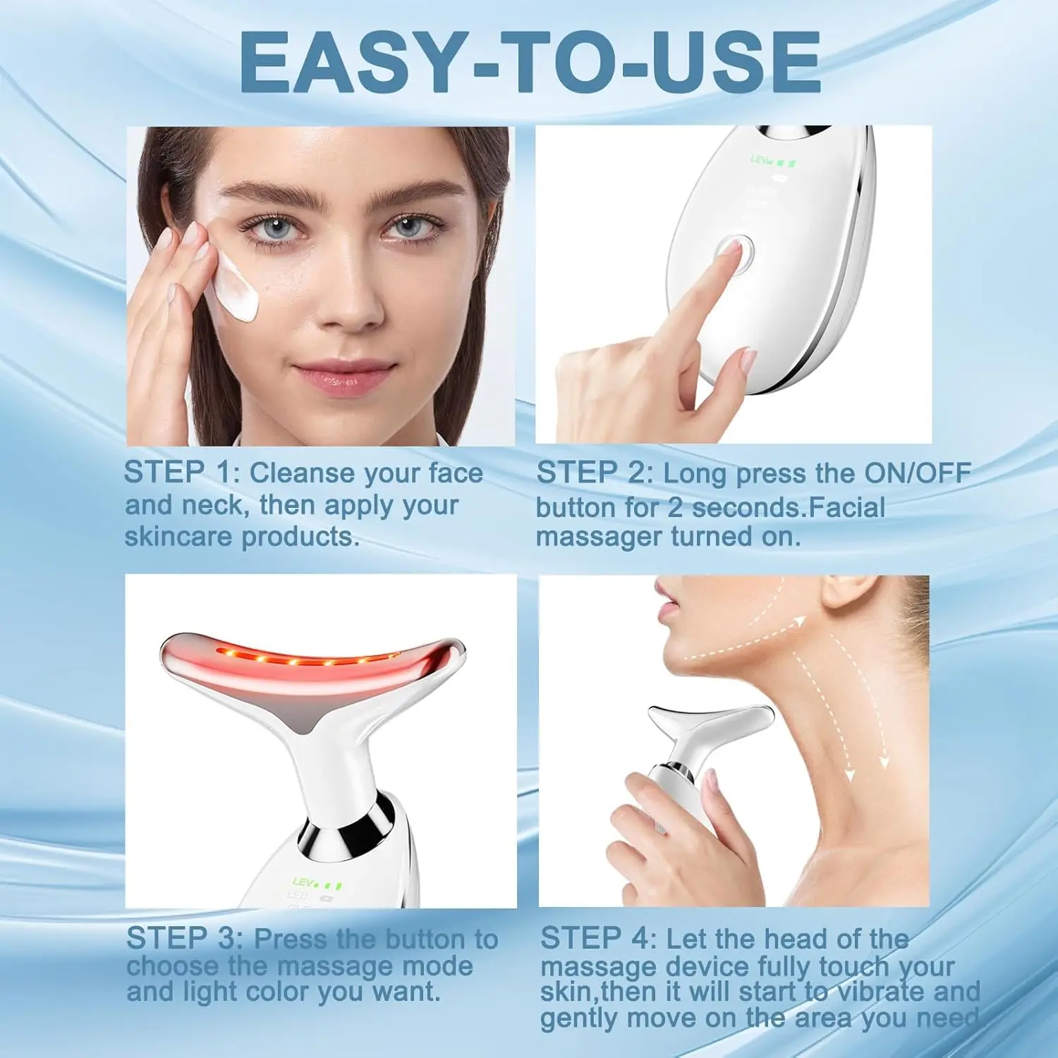 Red Light Therapy Wand for Face and Neck 7 Color LED High Frequency Vibration Massager for Skin Care White Handle Facial Transparent Wrinkle Patches - TikTok Shop Red Light Therapy Wand for Face and Neck 7 Color LED High Frequency Vibration Massager for Skin Care White Handle Facial Transparent Wrinkle Patches - TikTok Shop