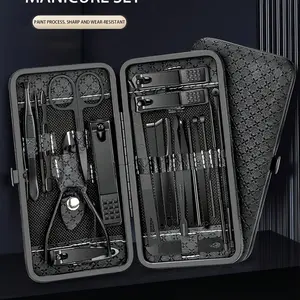 Manicure Pedicure Kit Nail Clippers Set for Professional Grooming, Luxurious Travel Case, Essential Nail Tools for Home & Travel, Nail Care