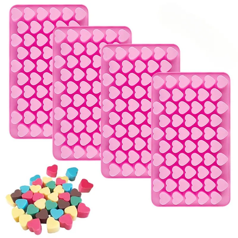 4 pieces of 55 heart-shaped silicone molds, DIY heart-shaped resin soap molds, handmade, Handicraft, Handmade Crafts, aromatherapy candle making kit, Soap Making Supplies suitable for making candlelight dinner decorations, wedding souvenirs, Soapmaking