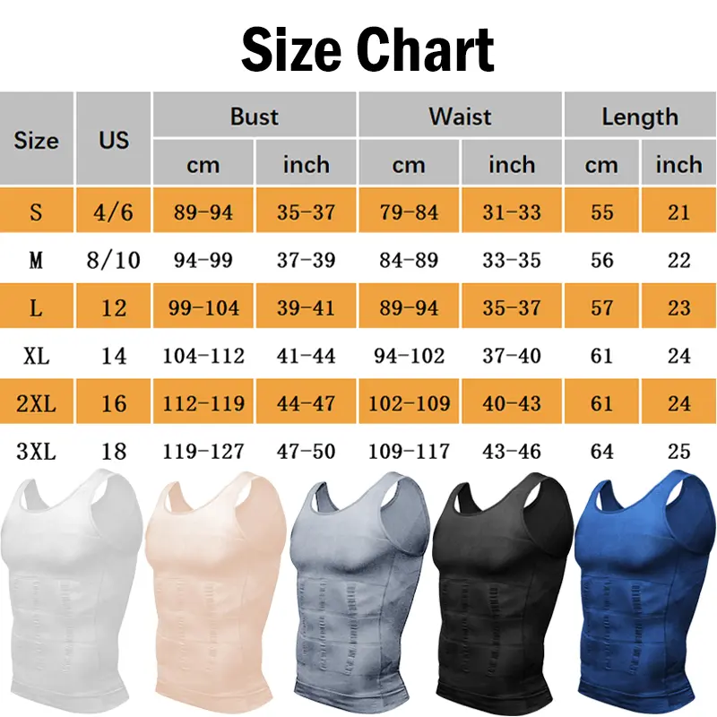 Mens Body Shaper Slimming Tummy Vest Gynecomastia Compression Shirts Thermal Compression Shirt Tank Top Shapewear Workout Abdomen Undershirt Athletic Compression Under Base Layer Sport Tank Top