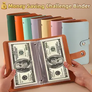 PU Money Saving Book, Holds Up to 100 Bills & Cards, Large Capacity Cash Storage Notebook, Bill Organizer Planner, Fun Budget Planner, Ideal Gift Idea
