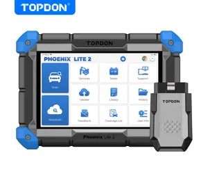 TOPDON Phoenix Lite 2 Bidirectional Scan Tool, Wireless Automotive Diagnostic Scanner, 34+ Reset Services, FCA AutoAuth, 2 Years Free Update Bi-Directional Wireless Diagnostic Scanner Wireless All-System OBD2 Scanner Bi-Directional ECU Coding Scanner
