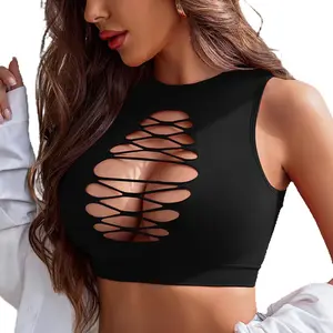 Avidlove Women's Fishnet Top Hot Cut Out Crop Short Hollow Out Cropped Tank Top(S M L) SpringStatements