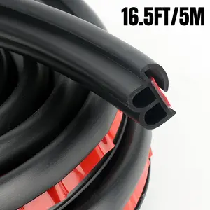 16.5FT Car Door Rubber Seal Strip, Waterproof Dustproof Sound Insulation Weather Stripping, Cuttable Edge Trim for Cars SUV Trucks