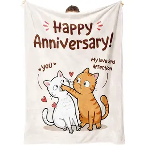 SteadStyle Anniversary Blanket Gifts For Women Men Couple - Funny Anniversary Marriage Gift For Her Girlfriend Wife Fiance, Cute 1St 3Rd 5Th 10Th Anniversary Blanket 60"X50"(White)