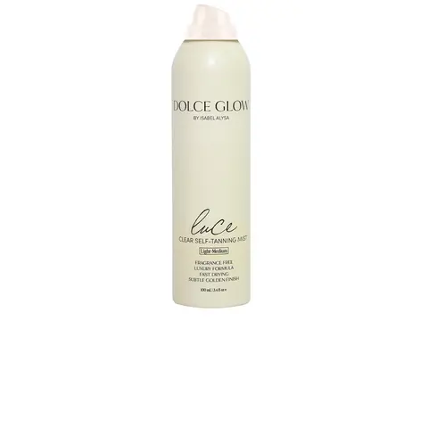 Dolce Glow Travel Luce Self-Tanning Mist - Light-to-Medium Vegan Body Care Mist with Green Tea, Hyaluronic, Moisturizing, Nourishing Bronze Oil Formula