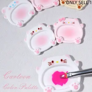 Cartoon Animal Design Nail Polish Palette Fashion Gel Nail Polish Mixing Plate Portable Painting Palette High End Nail Art Display Board Multiple Colors Available Creative DIY Handmade Accessory for Resin and Cream Glue Practical Nail Tool