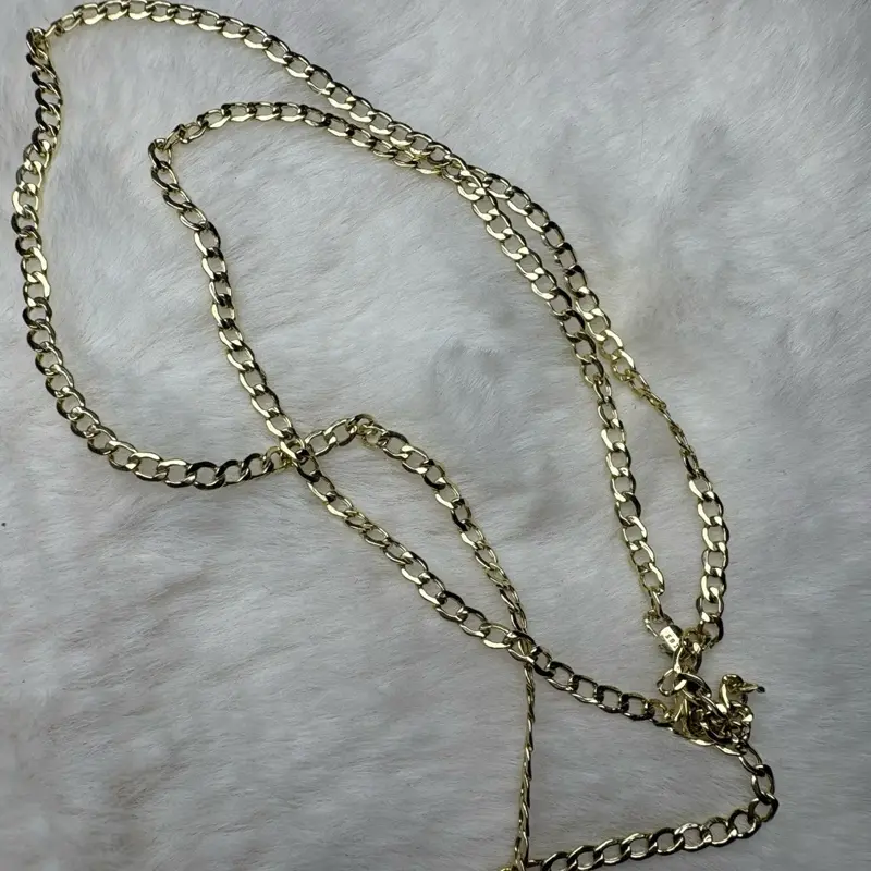 14K Gold Italian Curb Link Chain, 20'' Length, 2.5 mm Width