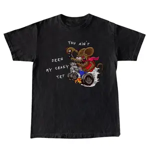 Gildan Tshirt, Crazy Rat Vintage 90s Graphic T-Shirt, Retro Race Graphic Shirt, Vintage Cartoon Tee, Funny Shirt Gift, Race Gift, birthday gift, nerd t-shirts