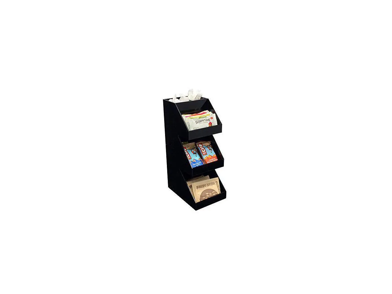 Mind Reader Acrylic 3-Tier Coffee / Tea Condiment Organizer, Black Mind Reader Acrylic 3-Tier Coffee / Tea Condiment Organizer, Black
