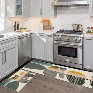 Kitchen Mat Set, Non-Slip Kitchen Rugs, Farmhouse Chef Floor Mats for Kitchen, Sink & Laundry Room