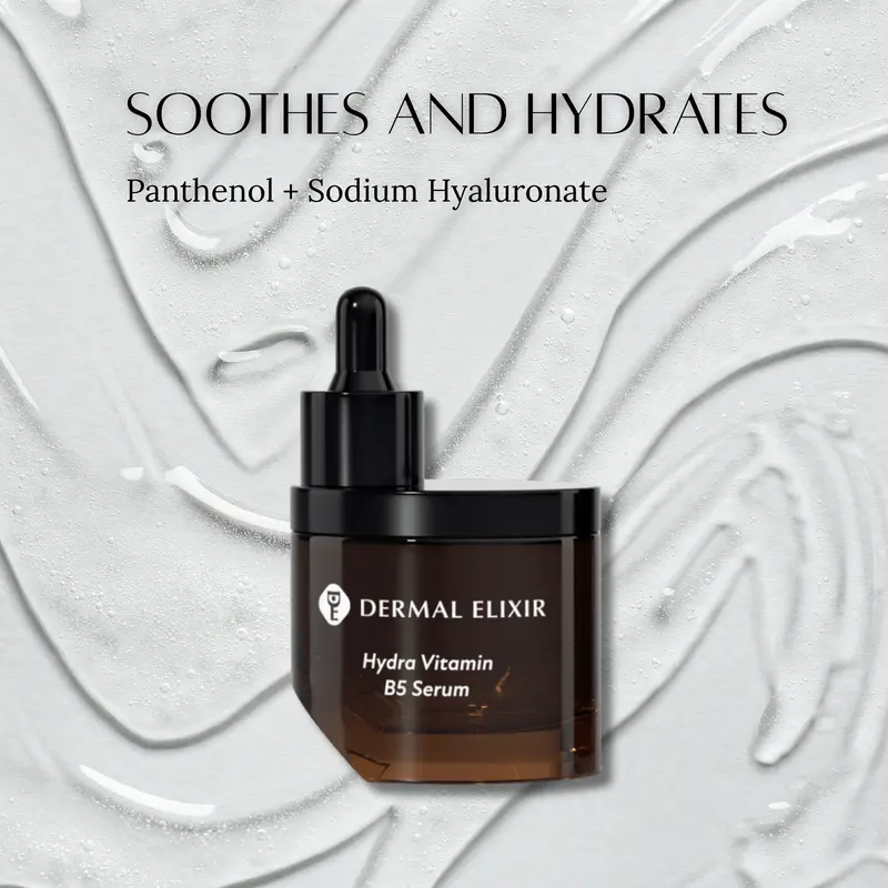 Dermal Elixir Vitamin B5 Hydrating Serum, 40mL - Panthenol & Hyaluronic Acid Face Serum for Dry, Sensitive Skin & Barrier Support
