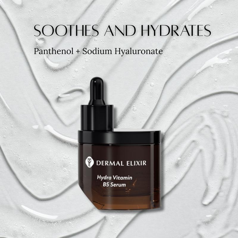 Dermal Elixir Hydra Vitamin B5 Deep Moisture Serum (40mL) - Panthenol, Hyaluronic Acid & Algin - Barrier Repair, Dewy Hydration for Sensitive Skin